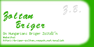 zoltan briger business card